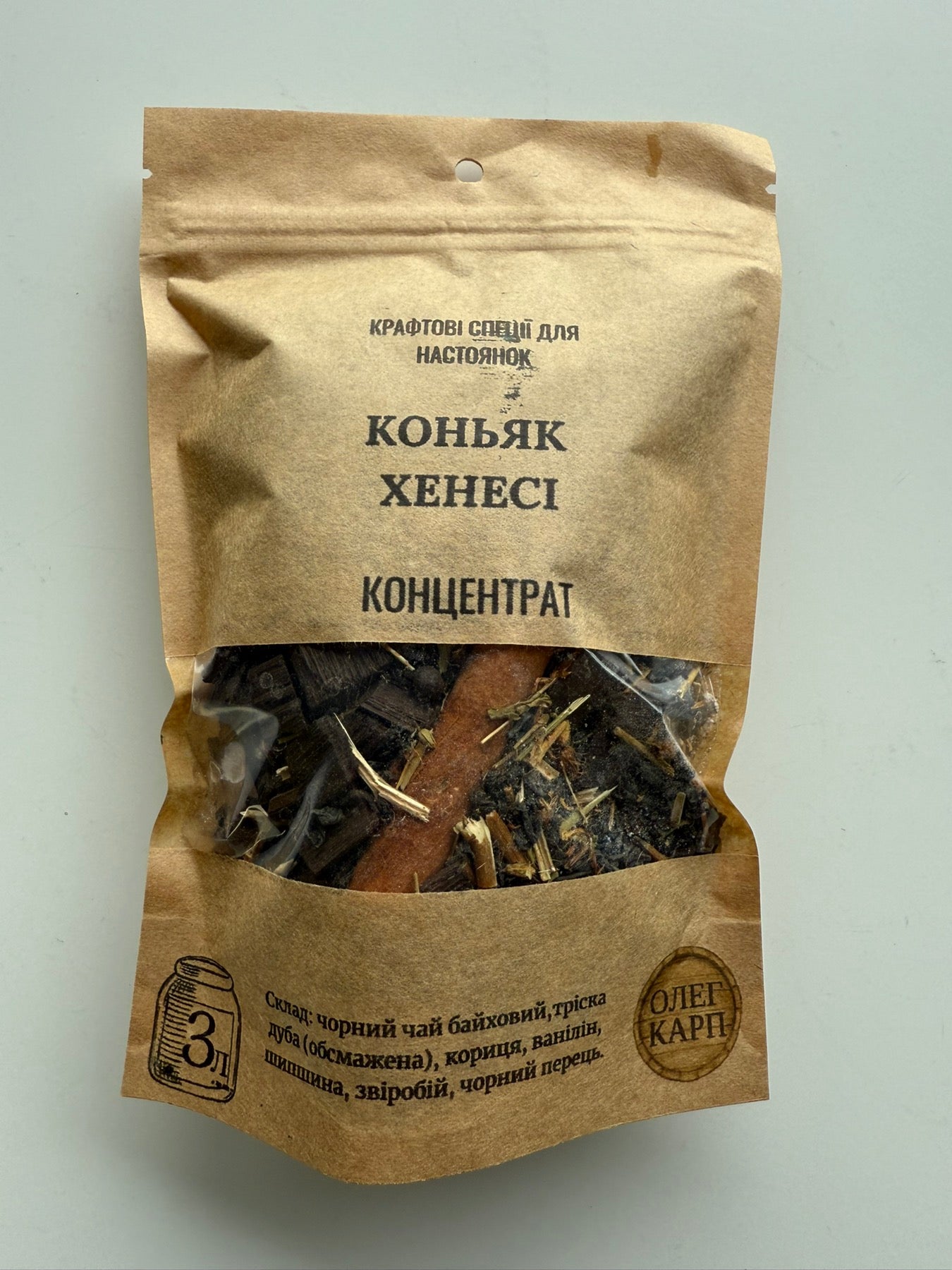 Хеннессі — концентрат спецій для настоянки на горілці, багатий смак із нотками ванілі й чорносливу, натуральні інгредієнти — концентрат 3 л, вихід до 22 л готового напою