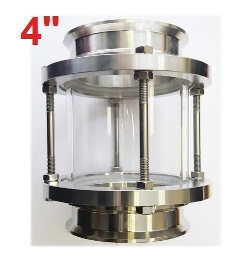 Діоптр — для контролю процесу та оцінки чистоти пари в самогонному апараті, з нержавіючої сталі та скла — 4”, 16.5 см