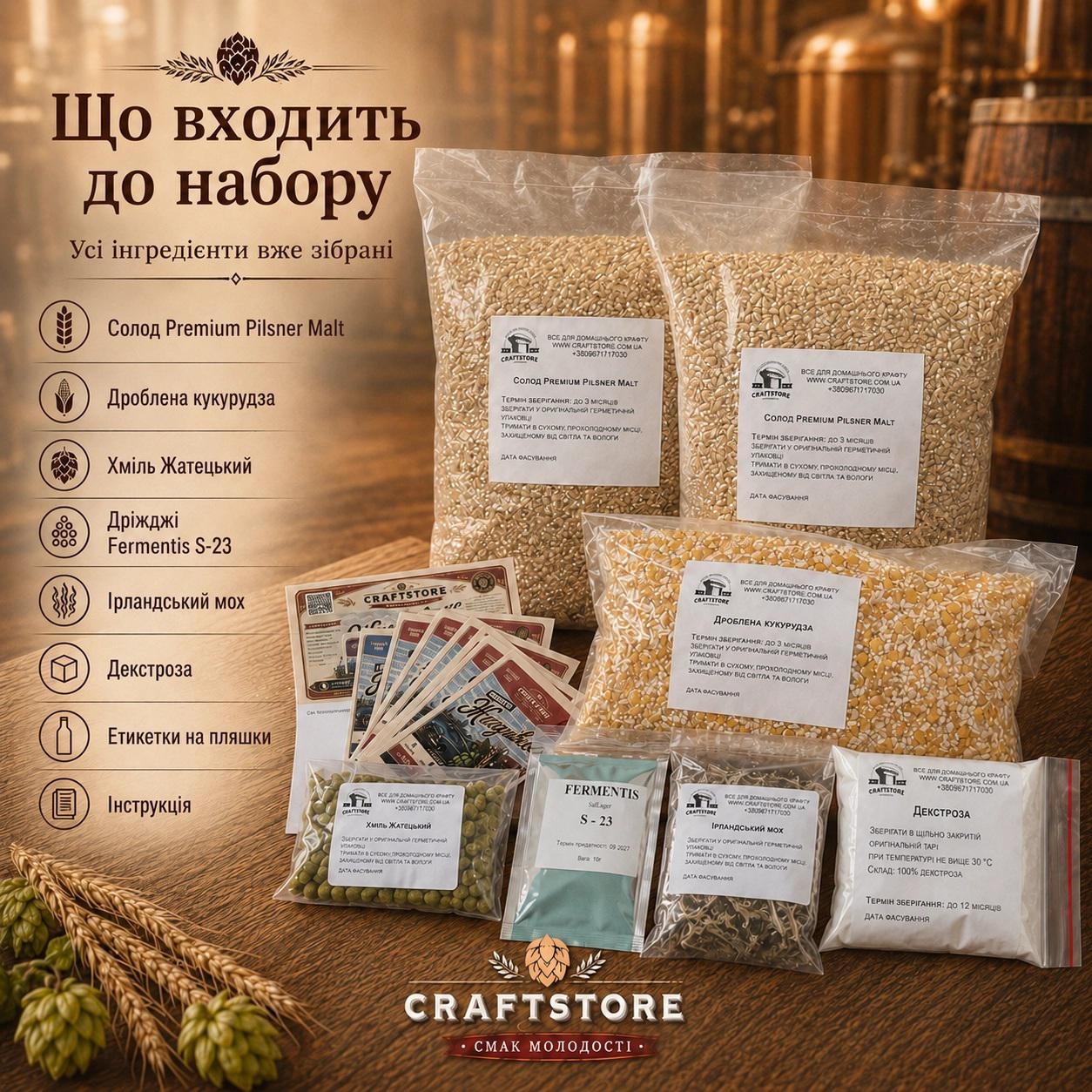 Зерновий набір для приготування пива «Жигулівське» (на 20–22 л)