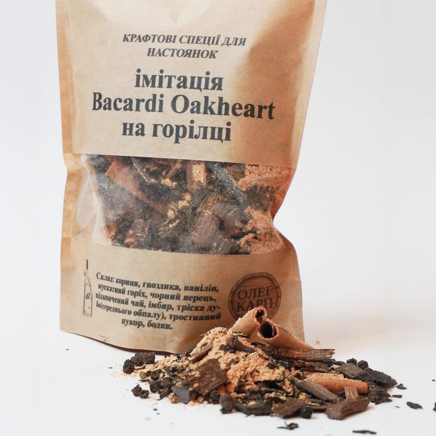 Oakheart‑стиль на горілці — набір спецій для рому, пряно-дубовий смак з ванільним відтінком, натуральні інгредієнти (2 л, 6 л)
