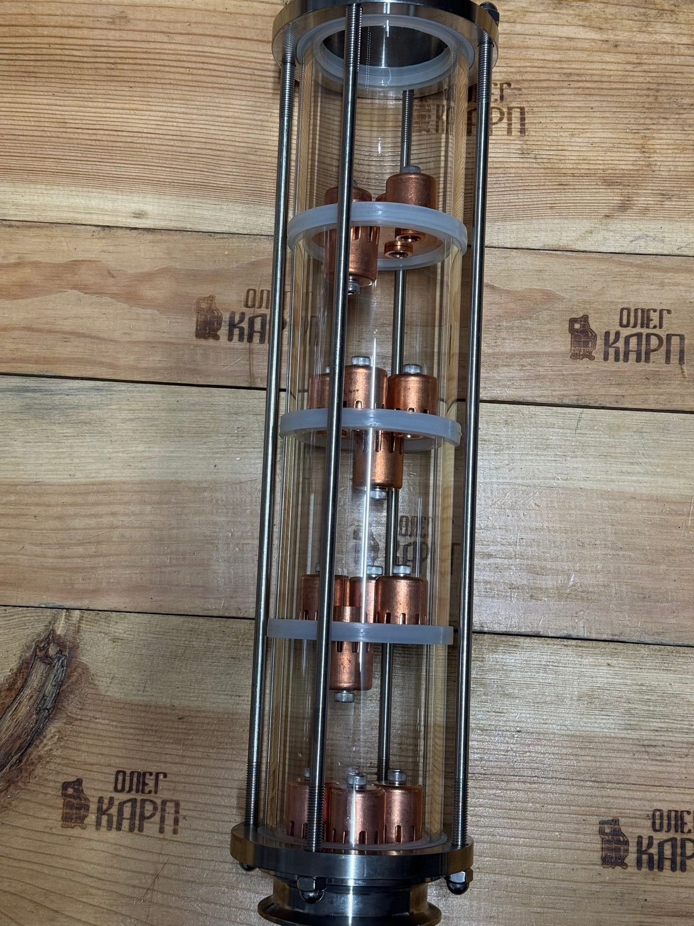 3"/4 рівні  Скляна ковпачкова колона.