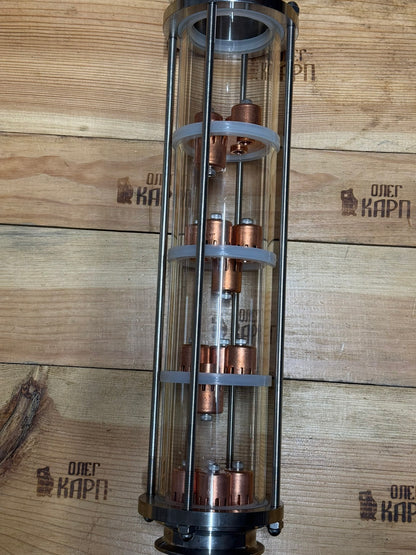 3"/4 рівні  Скляна ковпачкова колона.
