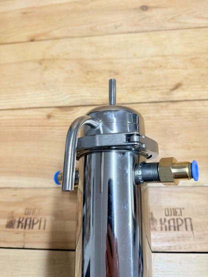 Холодильник дімрота "гофрований" на кламповому з'єднанні 3" дюйма з діоптром AISI304 і носиком