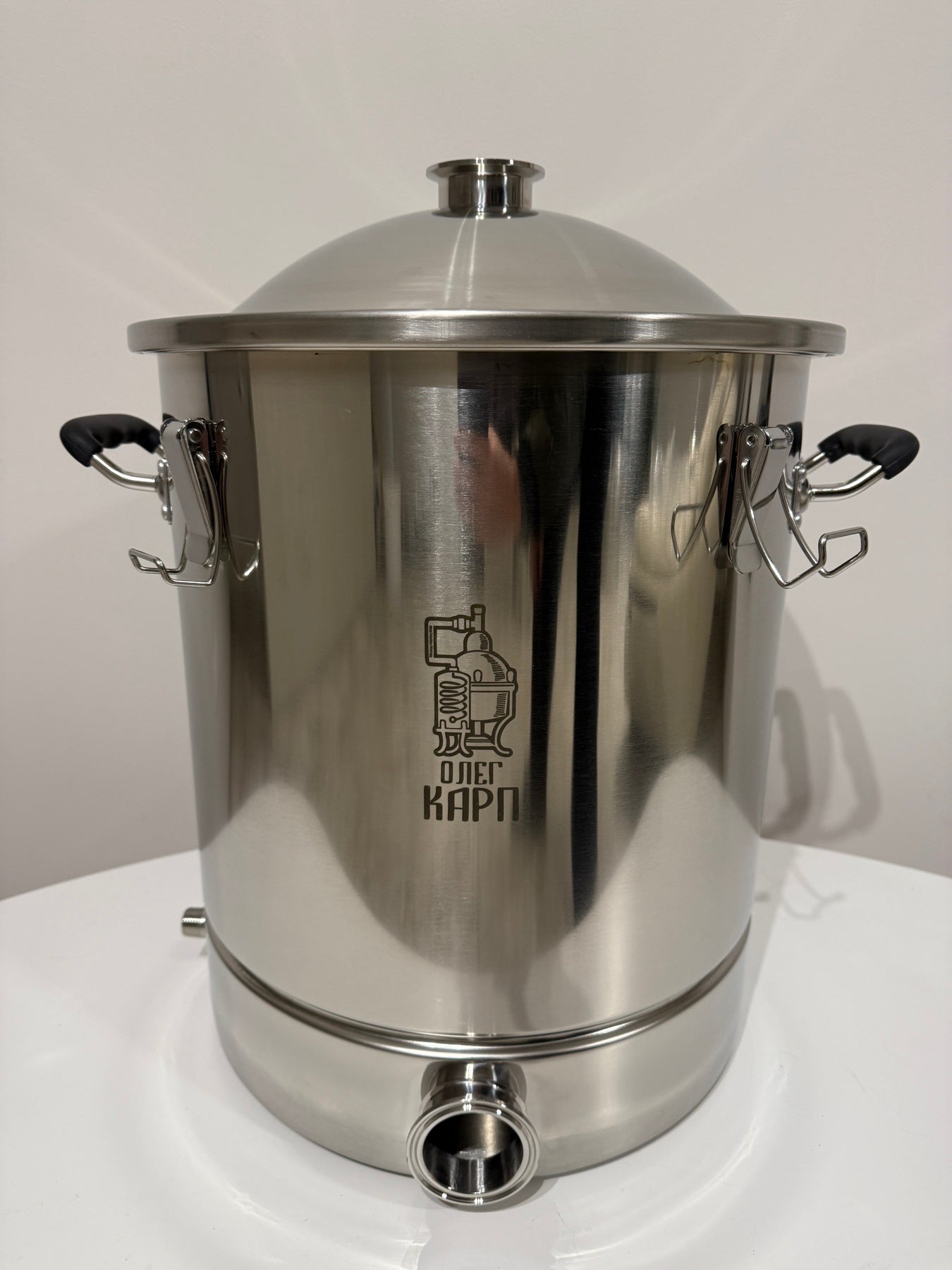 Перегінний куб для дистиляції спирту - нержавіюча сталь, сферична купольна кришка, отвір під ТЕН, 60 л, 3"