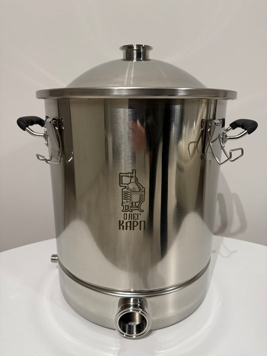 Перегінний куб для дистиляції спирту - нержавіюча сталь, сферична купольна кришка, отвір під ТЕН, 60 л, 3"