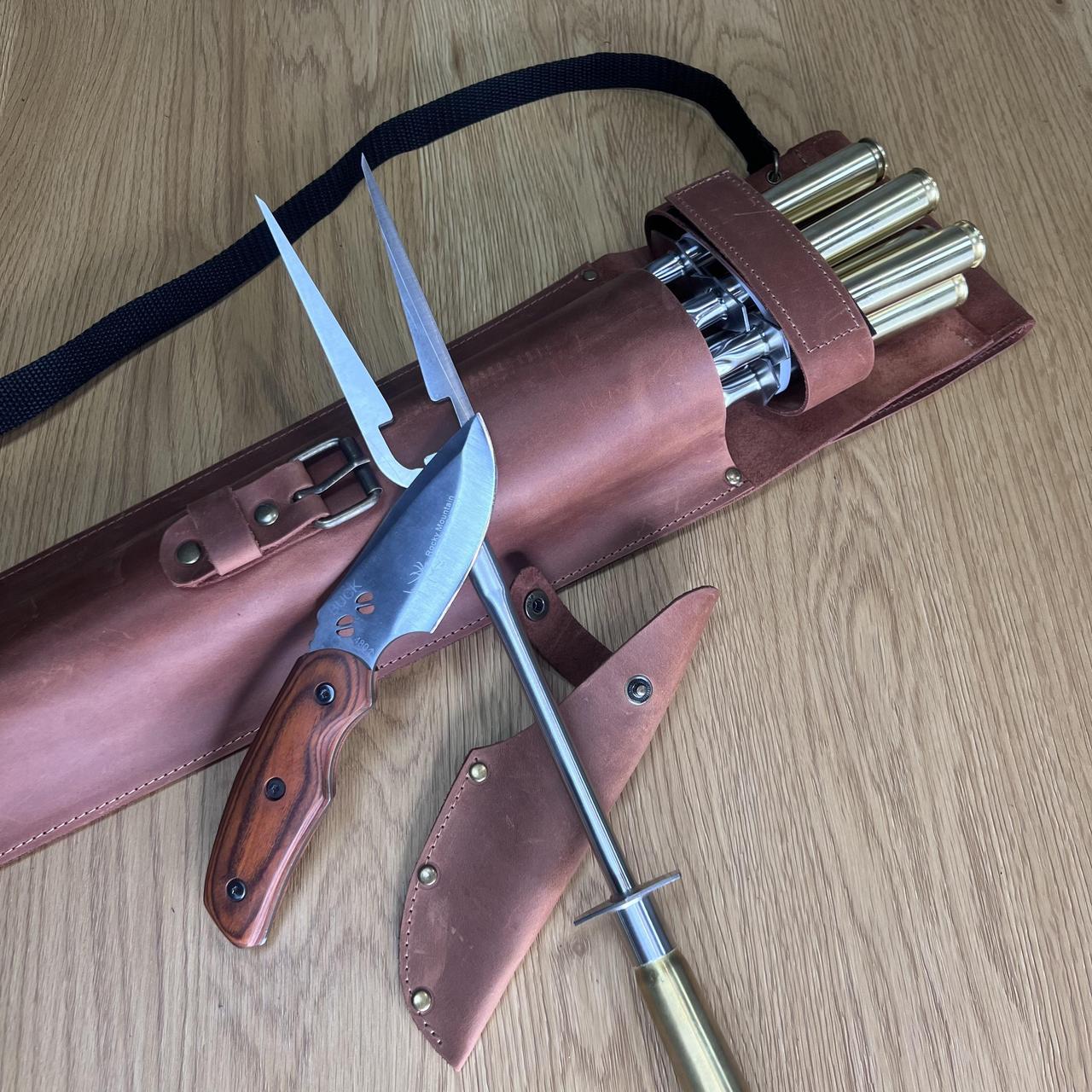 Набір для барбекю в шкіряному чохлі Hunter (коньячний)