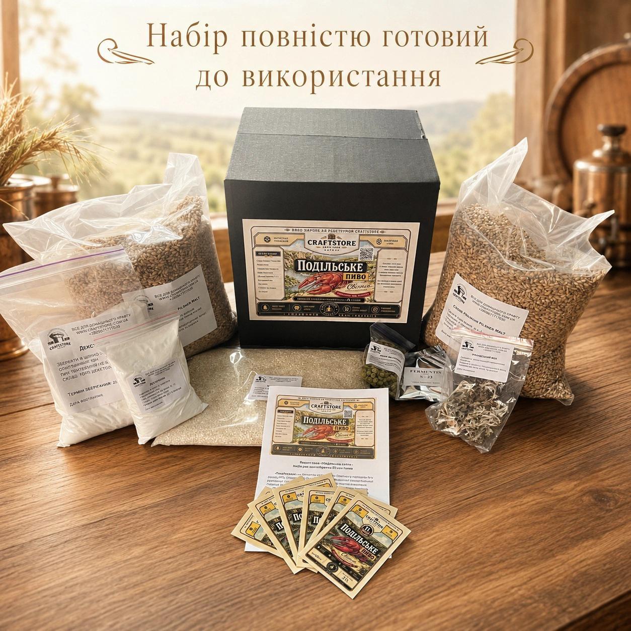 Зерновий набір для приготування пива «Подільське світле» (на 20–22 л)