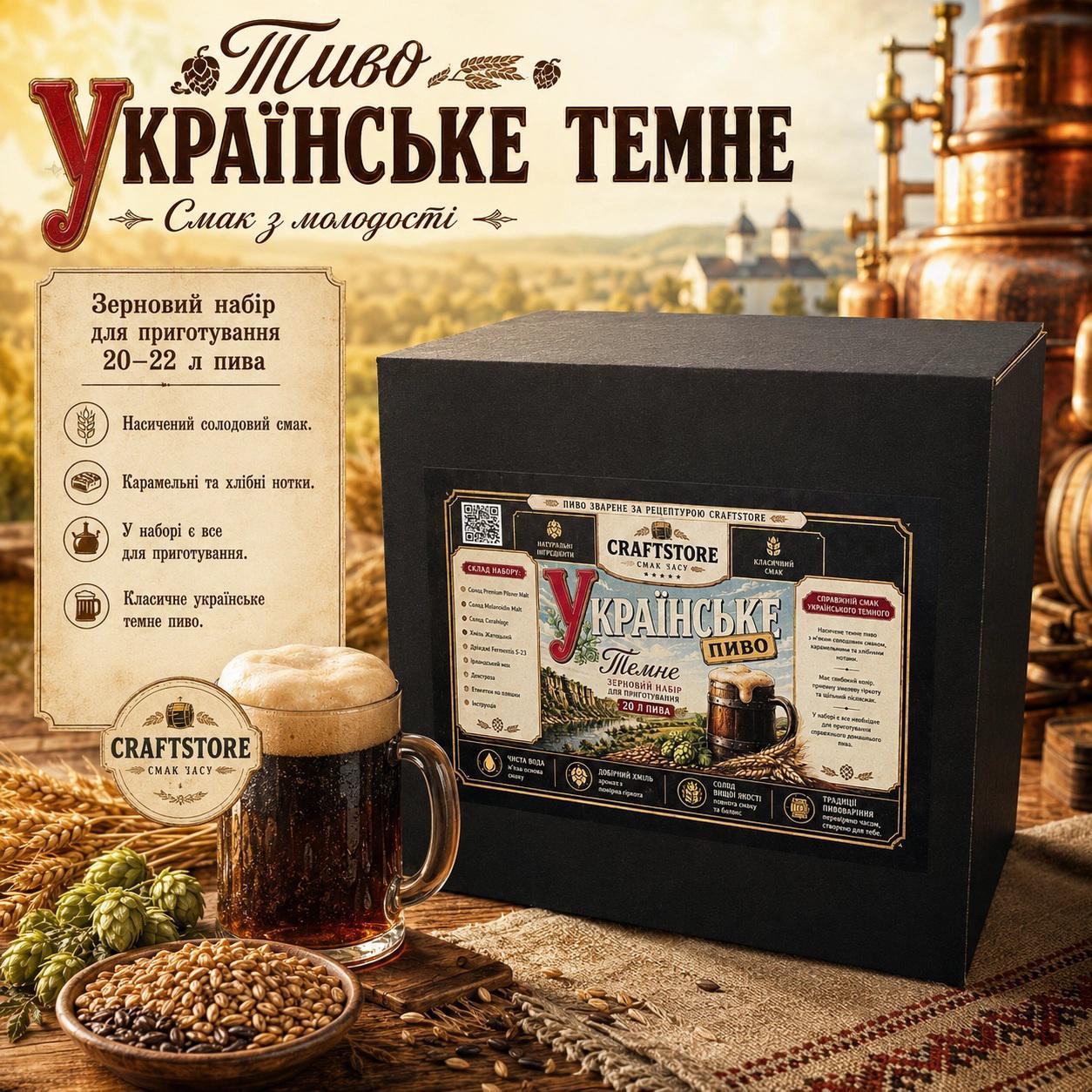 Зерновий набір для приготування пива «Українське темне» (на 20–22 л)