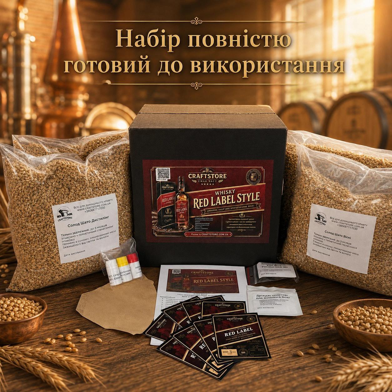 Зерновий набір для приготування віскі в стилі Johnnie Walker Red Label
